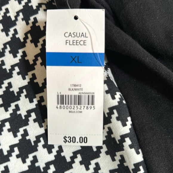 NWT, Kim, Rogers, hounds tooth, print sweatshirt, XL - Picture 4 of 4